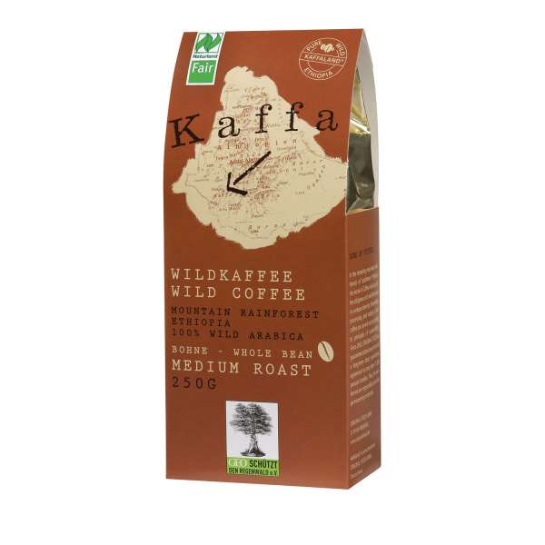 Kaffa Bio Wildkaffee Medium Roast Bohne 250 g