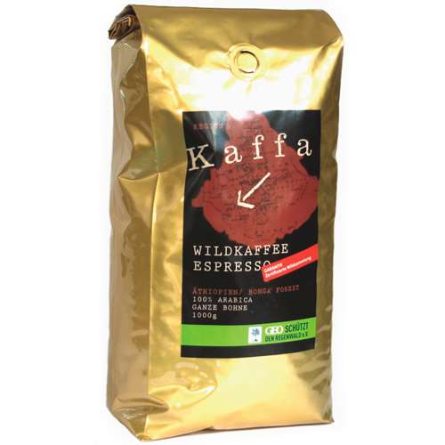 Kaffa Bio Wildkaffee Espresso Bohne 1000 g