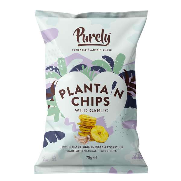 Purely Plantain Chips Wild Garlic 75 g