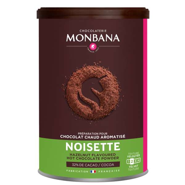Monbana Trinkschokolade Haselnuss Dose 250 g