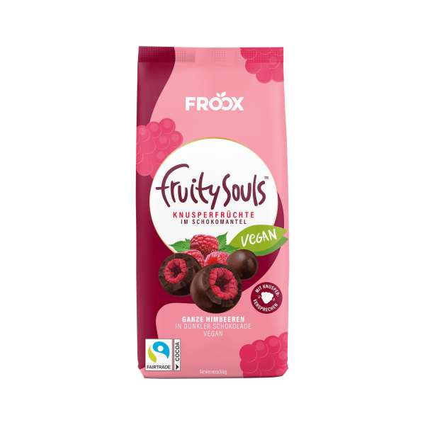 FruitySouls Ganze Himbeeren in dunkler Schokolade 100g
